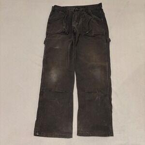 Dickies Mens Duck Canvas Double Knee Carpenter Pants Faded Black 36x32 Utility